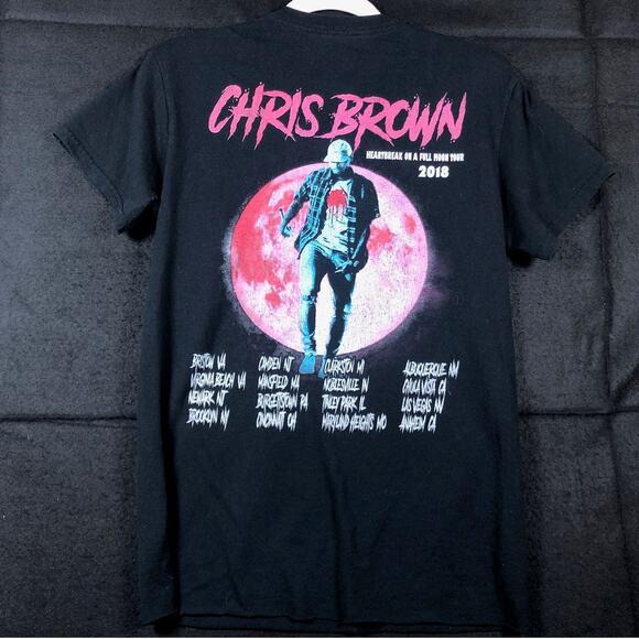 Chris Brown Heartbreak On a Full Moon Tour 2018 Unisex Stretch Small - Picture 7 of 10